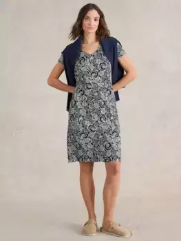 Платье White Stuff Tallie Abstract Rose, цвет navy/white