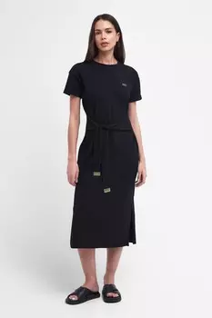 Платье Whitson из хлопка стрейч средней длины Barbour International, черный