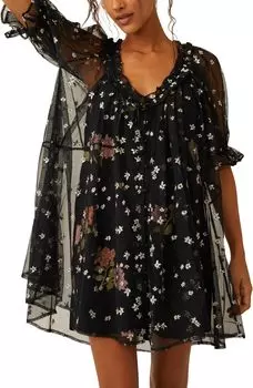 Платье With Love Mesh Mini Free People, черный
