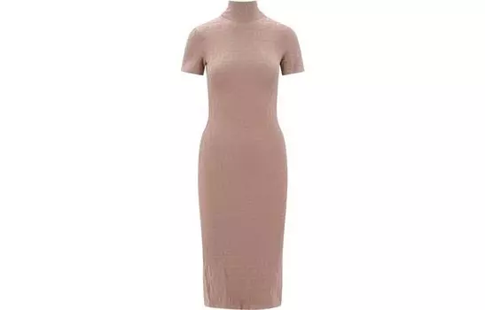 Платье-водолазка с монограммой FENDI, бежевый