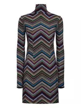 Платье-водолазка с шевронным узором Missoni, черный