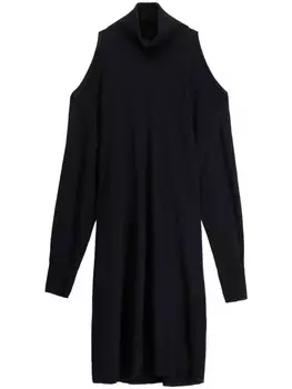 Платье-водолазка с вырезом от Roberto Collina, черный