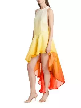 Платье Wonderland Waterfall с высоким и низким вырезом Zimmermann, оранжевый