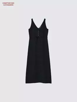 Платье вязаное без рукавов Uniqlo, цвет 09 черный