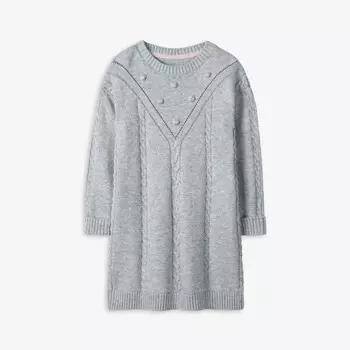 Платье вязаное косами 1-6 лет The Little White Company, серый