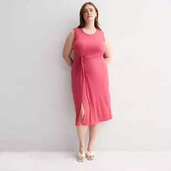 Платье вязаное с асимметрией спереди больших размеров Nine West, цвет berry flavor