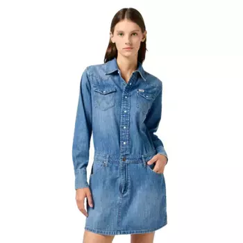 Платье Wrangler Denim long sleeve, синий
