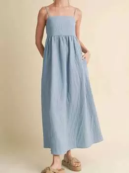 Платье Wynona со сборками на спине синего цвета WISHLIST