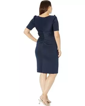 Платье XSCAPE 3/4 Sleeve Short Scuba Dress with Side Ruching, цвет Midnight