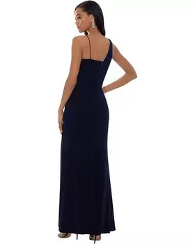 Платье XSCAPE Long Ity w/ Lining Front Slit, цвет Navy/Ivory