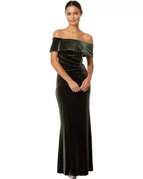 Платье XSCAPE Long Velvet Popover Top, цвет Moss