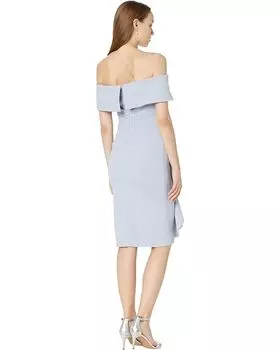 Платье XSCAPE Short Off-the-Shoulder Scuba Crepe Ruffle, цвет Sky Blue