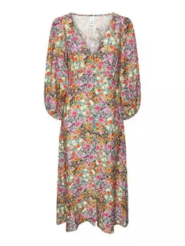 Платье YAS FLOWER FIELD, черный