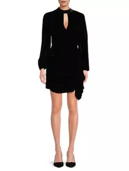 Платье Zadie с вырезами и рюшами Rhode, черный