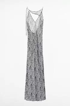 Платье Zara Animal Print, мультиколор