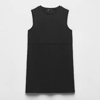 Платье Zara Basic With Seam Detail, черный