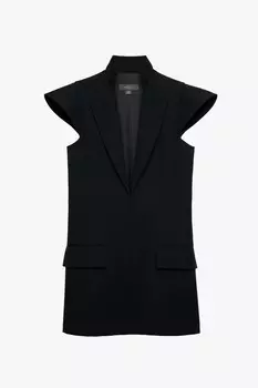 Платье Zara by Stefano Pilati Wool With Shoulder Pads, черный