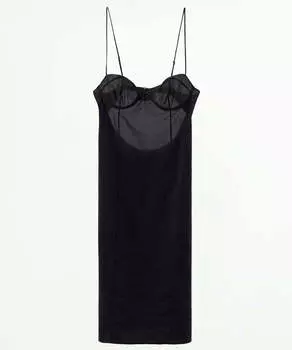 Платье Zara Corsetry-inspired Midi, черный