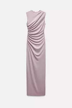 Платье Zara Draped Midi, лиловый