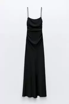 Платье Zara Draped Open Back, черный
