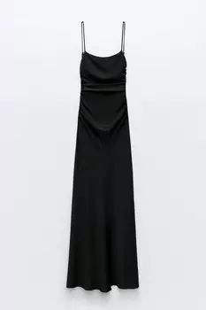 Платье Zara Draped Open Back, черный