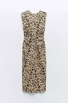 Платье Zara Draped Waist, мультиколор