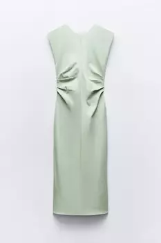 Платье Zara Draped Waist, светло-зеленый
