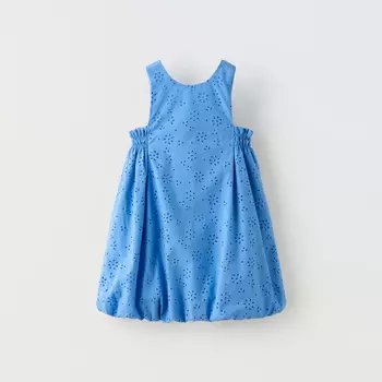 Платье Zara Embroidered Balloon, синий