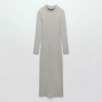 Платье Zara Faded Ribbed, серый
