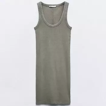 Платье Zara Faded Ribbed, серый
