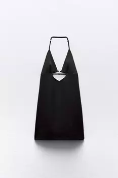 Платье Zara Fitted With Cut-out And Buckles, черный