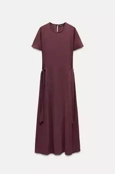 Платье Zara Flowing Midi, бордовый