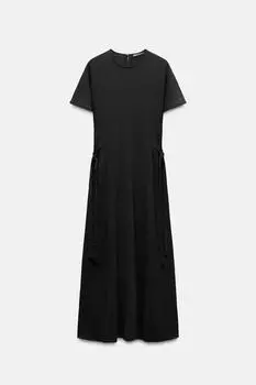 Платье Zara Flowing Midi, черный