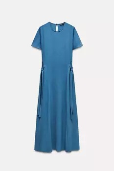 Платье Zara Flowing Midi, синий