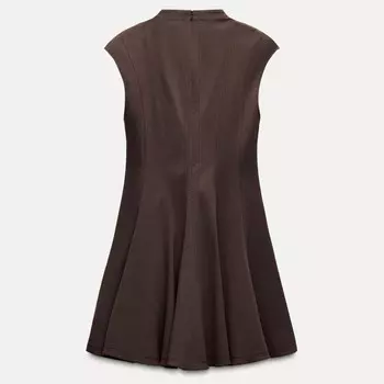 Платье Zara Godet Mini Zw Collection, коричневый