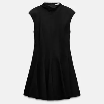 Платье Zara Godet Mini Zw Collection, черный