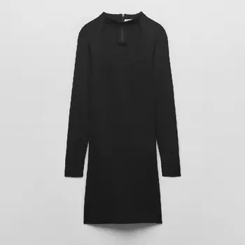Платье Zara Knit Choker, черный