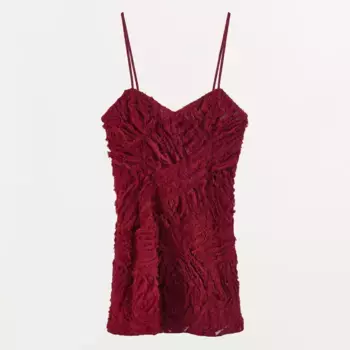 Платье Zara Limited Edition Short Relieved, красный