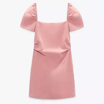 Платье Zara Linen Blend Short, розовый