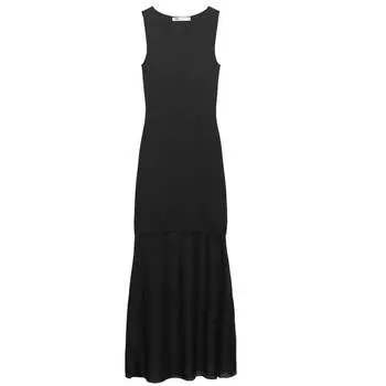 Платье Zara Long Knit, черный