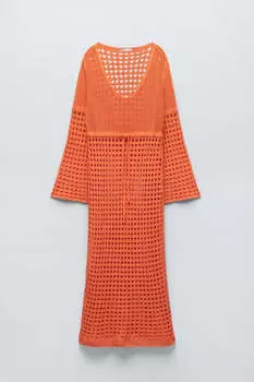 Платье Zara Long Mesh, оранжевый