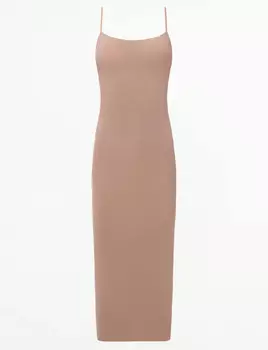Платье Zara Long Polyamide, бежево-розовый