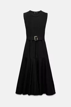 Платье Zara Matching Belt, черный