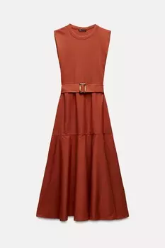 Платье Zara Matching Belt, оранжевый