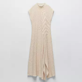Платье Zara Metallic Thread, светло-розовый