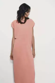 Платье Zara Minimalist Flowing, розовый