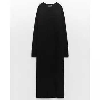 Платье Zara Multiway Knit With Button, черный