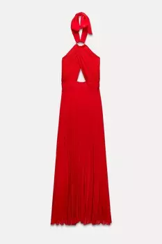 Платье Zara Pleated Halter, красный