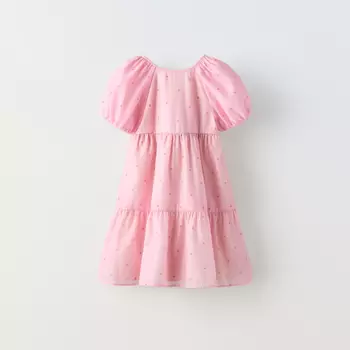 Платье Zara Polka Dot, розовый