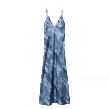 Платье Zara Printed Denim Camisole, синий